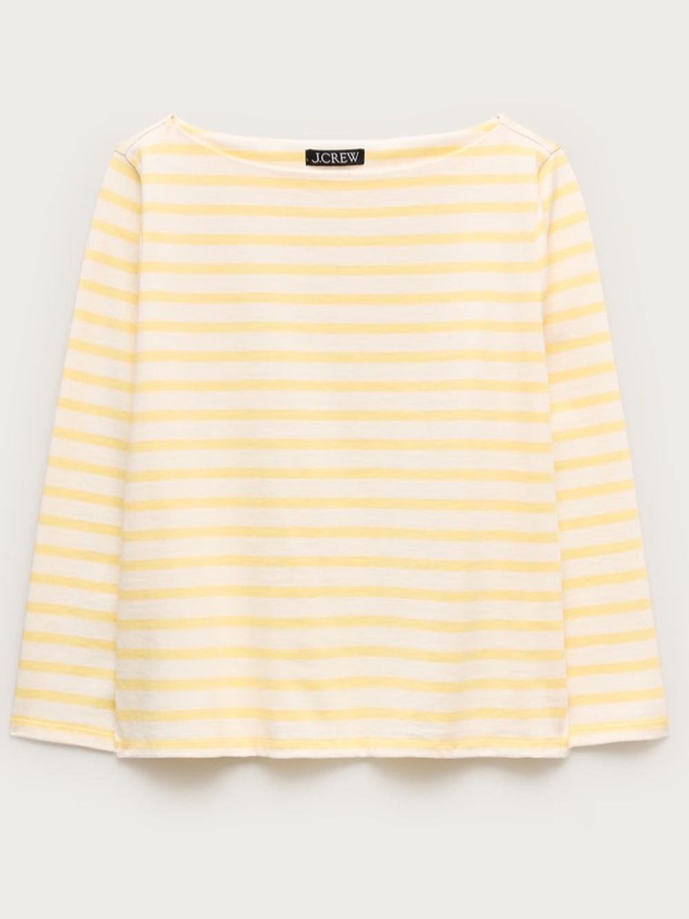J. Crew striped boatneck t shirt in heavyweight cotton 3/4 sleeve small